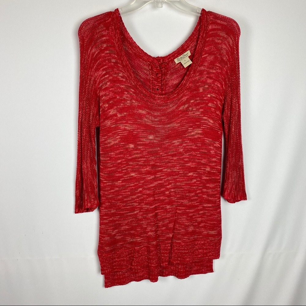 Lucky Brand Sweater Bel Space Dye Button Back